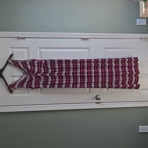 a:glow Maroon Striped Maxi Maternity Dress